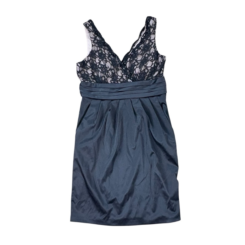 Woman’s NW Collection black lace bodice sleeveless cocktail dress size 14